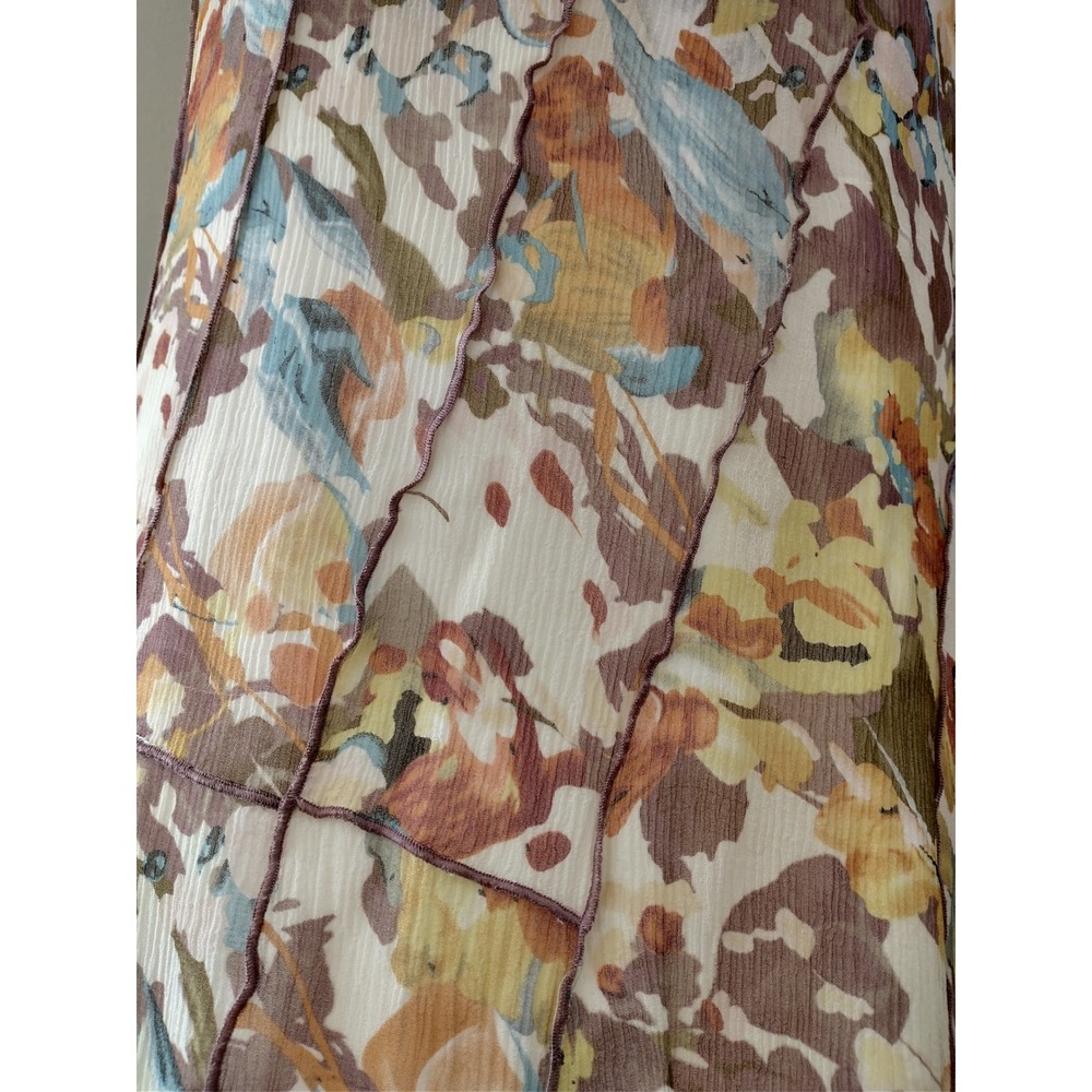 Sundance Boho Romantic Whimsigoth Silk Floral Watercolor Sleeveless Sz 16 Dress - Picture 5 of 14